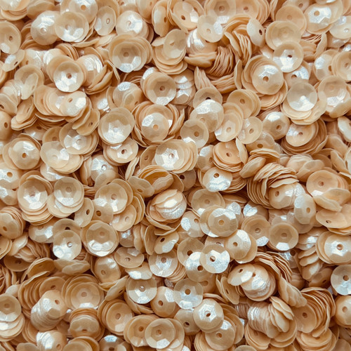 6mm Cup Sequins Light Peach Pearl Translucent