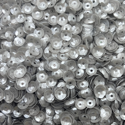 6mm Cup Sequins Silver Gray Pearl Translucent