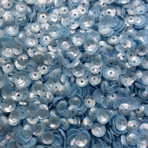 6mm Cup Sequins Light Blue Pearl Translucent