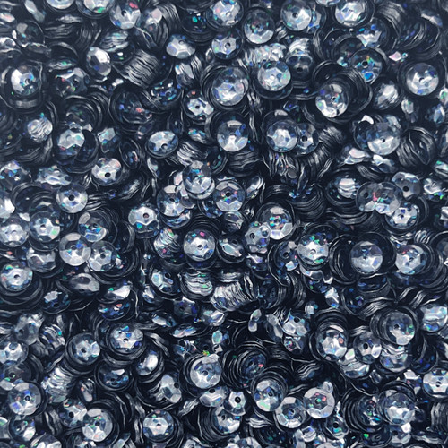 6mm Cup Sequins Midnight Navy Blue Hologram Glitter Sparkle
