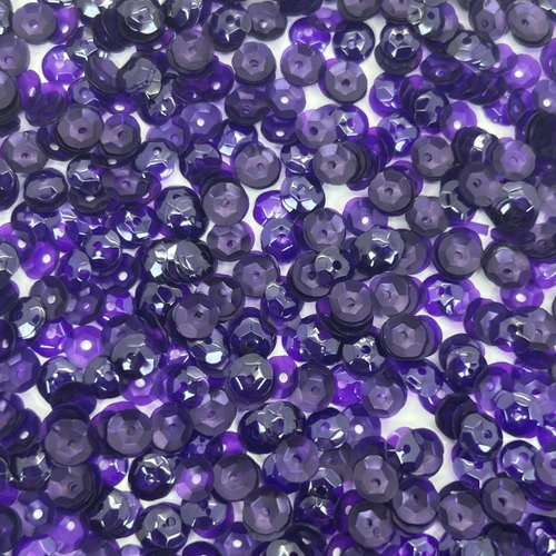 6mm Cup Sequins Violet Purple Transparent Glossy Matte Made in USA