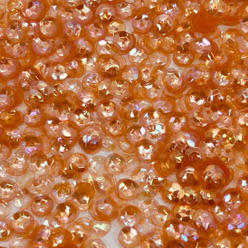 6mm Cup Sequins Peach Orange  Super Shiny Crystal Rainbow Iris  Made in USA