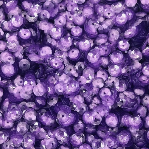 6mm Cup Sequins Light Amethyst Purple Transparent Glossy Matte Made in USA