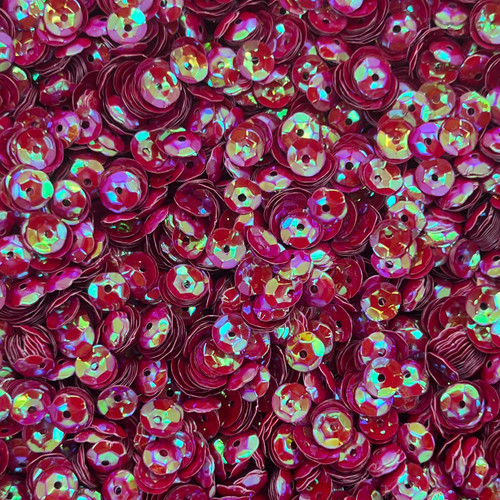 6mm Cup Sequins Crimson Red Opaque Iris Luster Made in USA