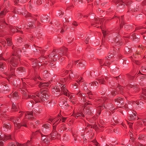6mm Cup Sequins Dolly Pink Transparent Fluorescent Made in USA