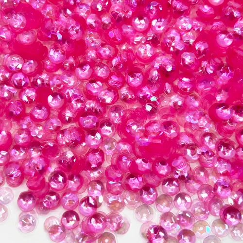 6mm Cup Sequins Rose Pink Crystal Rainbow Iris Made in USA