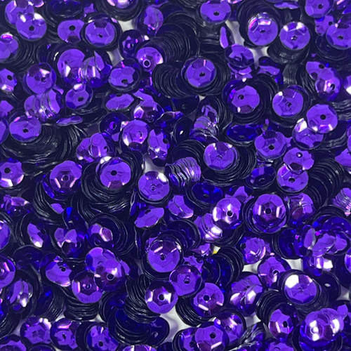 6mm Cup Sequins Royal Purple Metallic Shiny Made in USA