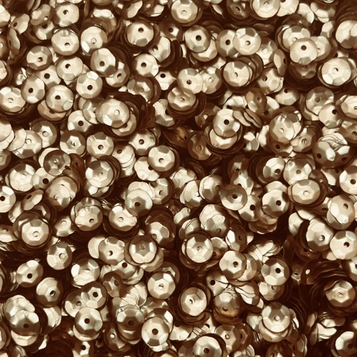 6mm Cup Sequins Light Gold Matte Metallic Made in USA