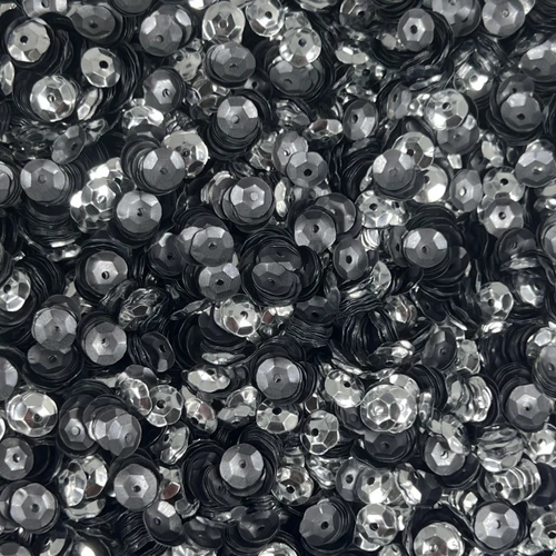 6mm Cup Sequins Gray Matte Silver Metallic Matte Metallic Reversible Made in USA