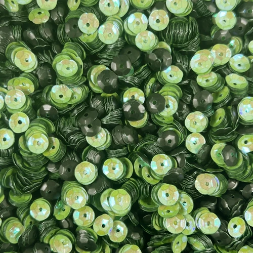 6mm Cup Sequins Lime Green Mother of Pearl Mattte Black Rainbow Iris / Matte Duo Two Sided Made in USA