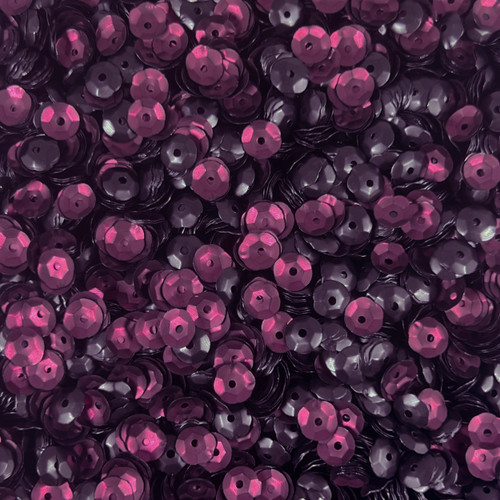 6mm Cup Sequins Burgundy Wine Black Matte Metallic Reversible Made in USA