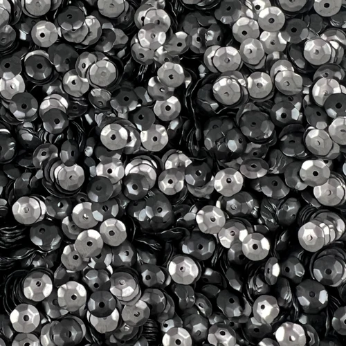 6mm Cup Sequins Hematite Gray Blac Matte Metallic Reversible Made in USA