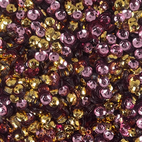 6mm Cup Sequins Pink Gold Metallic Reversible Made in USA