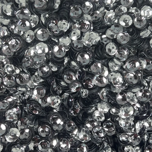 6mm Cup Sequins Hematite Gray Black Metallic Reversible Made in USA