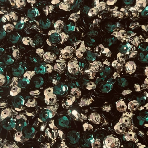 6mm Cup Sequins Dark Teal Light Gold Metallic Reversible Made in USA
