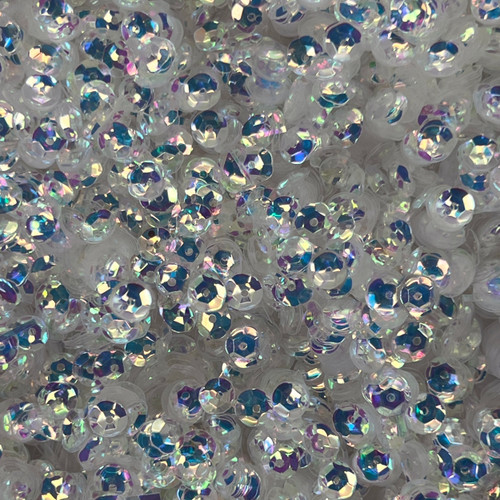 6mm Cup Sequins Blue Pink Crystal Crystallina Made in USA