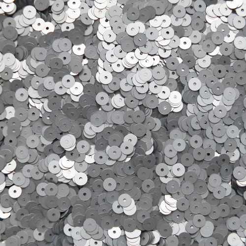 5mm Sequins Silver Matte Silk Frost