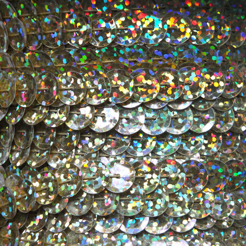 Sequin Trim 4mm Silver Hologram Glitter Sparkle Metallic - SequinsUSA