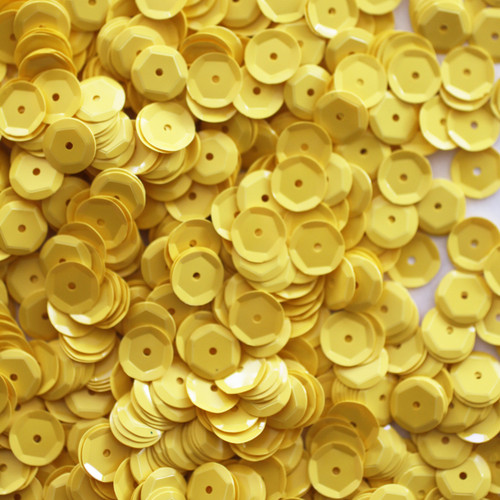 8mm Cup Sequins Yellow Opaque SequinsUSA