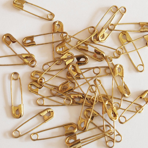 Gold Safety Pins 1 ( Size #1) Pack of 100 Made in USA