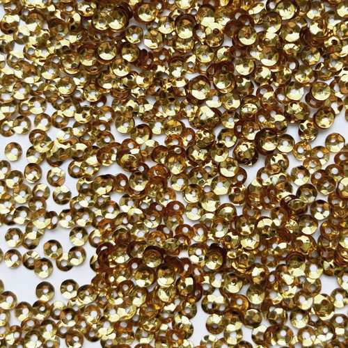 4mm Cup Sequins Dark Yellow Gold Shiny Metallic - SequinsUSA