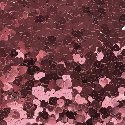 5mm Heart Sequins Metallic Pink - SequinsUSA