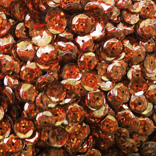 10mm Cup Sequins Orange Hologram Glitter Sparkle Metallic SequinsUSA