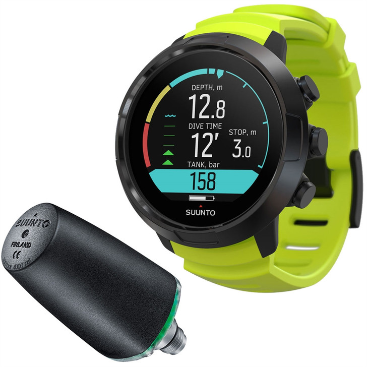 SUUNTO D5 Wrist Dive Computer Lime All Black with POD transmitter