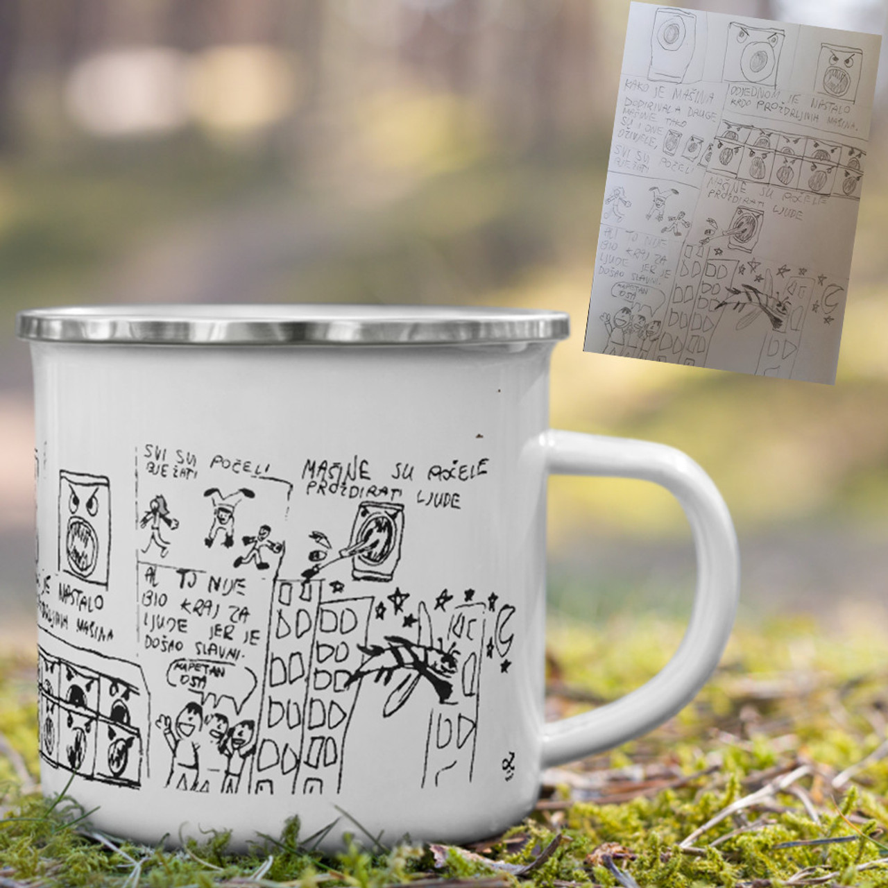 Kids Personalised Mug, Enamel Cups Custom