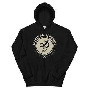 SKULLY STAMP (beige), black hoodie | Skully & friends SKULLY STAMP (beige), black hoodie | Skully & friends