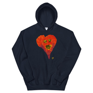SUPER HEART, blue hoodie | Skully & friends SUPER HEART, blue hoodie | Skully & friends