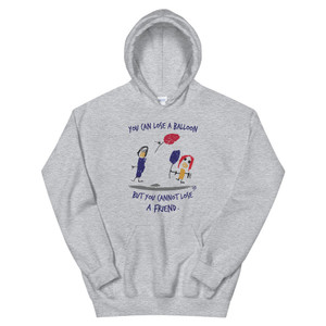 LOSING BALLOON, gray hoodie | Skully & friends LOSING BALLOON, gray hoodie | Skully & friends