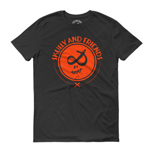 S&F STAMP (orange), black T-shirt | Skully & friends S&F STAMP (orange), black T-shirt | Skully & friends