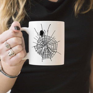 SPIDER, White Cheramic Mug Real Life | Skully & friends SPIDER, White Cheramic Mug Real Life | Skully & friends