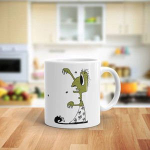 STINKY FRIEND, White Cheramic Mug Real Life | Skully & friends STINKY FRIEND, White Cheramic Mug Real Life | Skully & friends