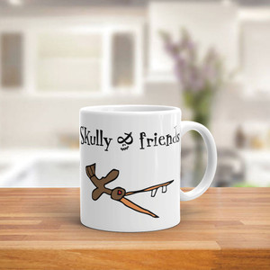 CRAZY BIRD, White Cheramic Mug Real Life | Skully & friends CRAZY BIRD, White Cheramic Mug Real Life | Skully & friends