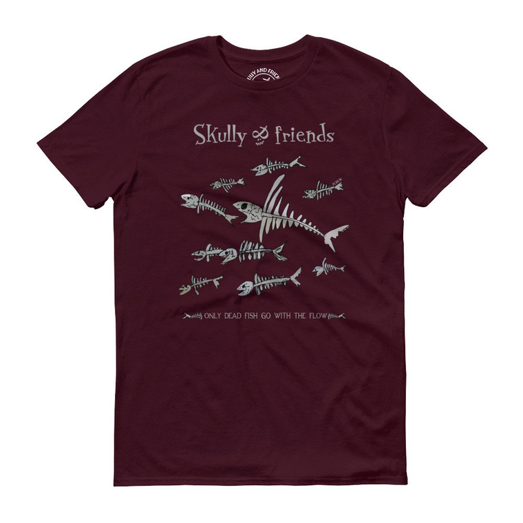 FISH FLOW, Maroon T-shirt | Skully & friends