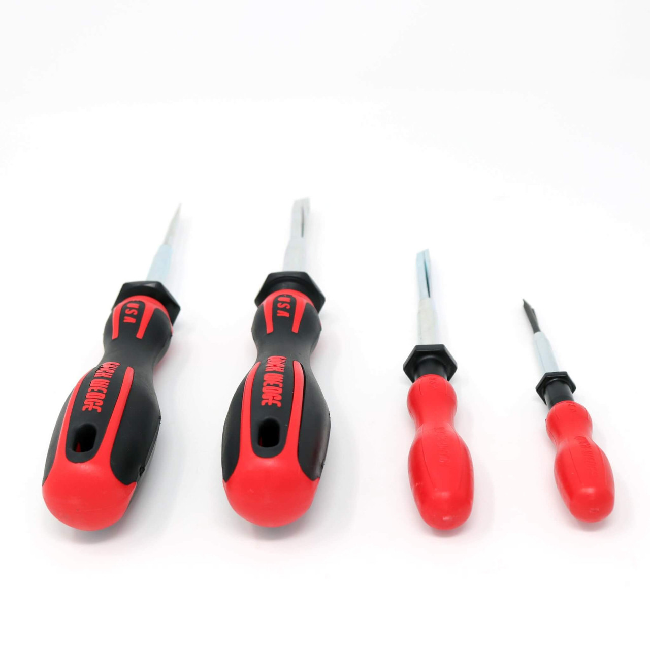 4 Piece Quick-Wedge Screw-holding Screwdriver Set (*Bonus Rack