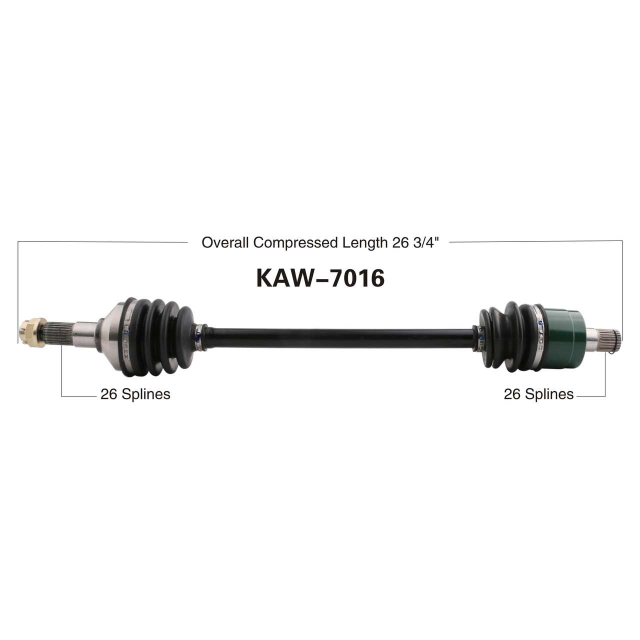 Wide Open Kawasaki Complete Axle KAW-7016 - J&M ATV/UTV Supply of