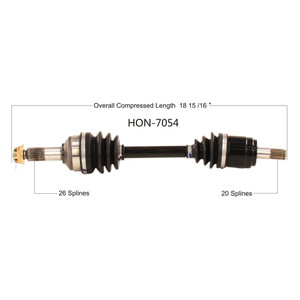 Wide Open Honda Complete Axle HON-7054