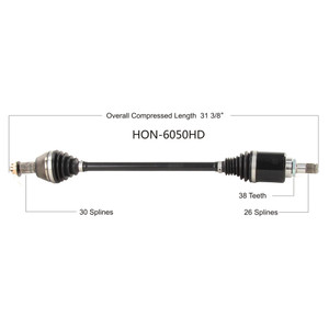 Wide Open Honda Complete HD Axle HON-6050HD
