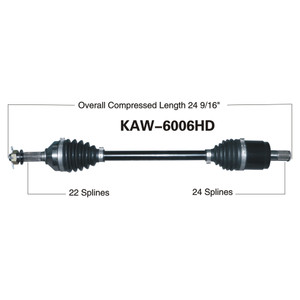 Wide Open Kawasaki Complete HD Axle KAW-6006HD