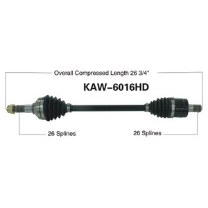 Wide Open Kawasaki Complete HD Axle KAW-6016HD