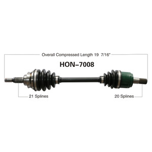 Wide Open Honda Complete Axle HON-7008