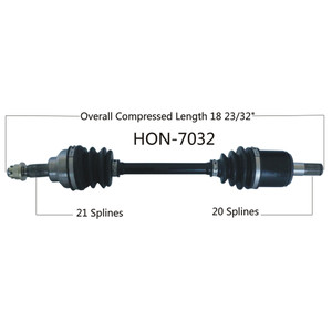 Wide Open Honda Complete Axle HON-7032