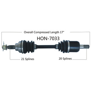 Wide Open Honda Complete Axle HON-7033