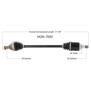 Wide Open Honda Complete Axle HON-7050