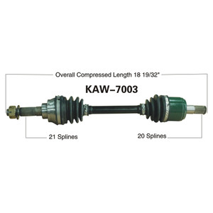 Wide Open Kawasaki Complete Axle KAW-7003