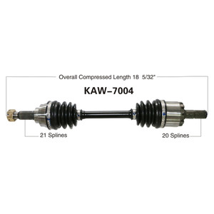 Wide Open Kawasaki Complete Axle KAW-7004