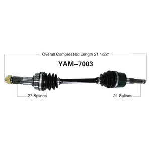 Wide Open Yamaha Complete Axle YAM-7003